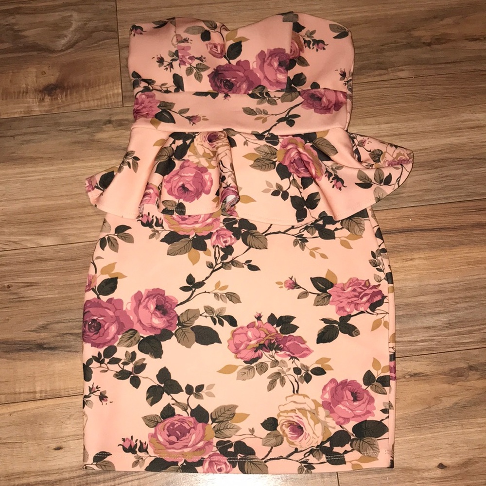 Pink floral dress